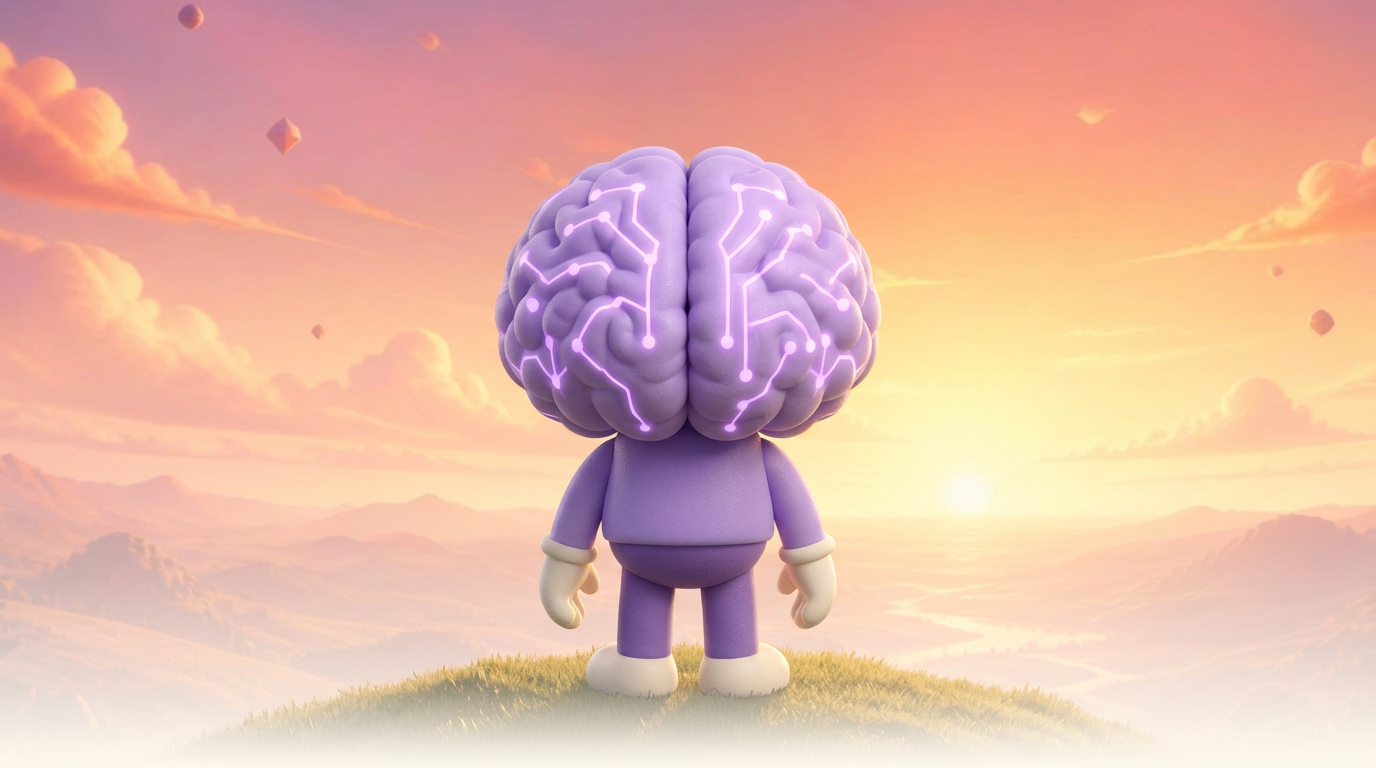 Rebral looking out toward a warm horizon at sunrise