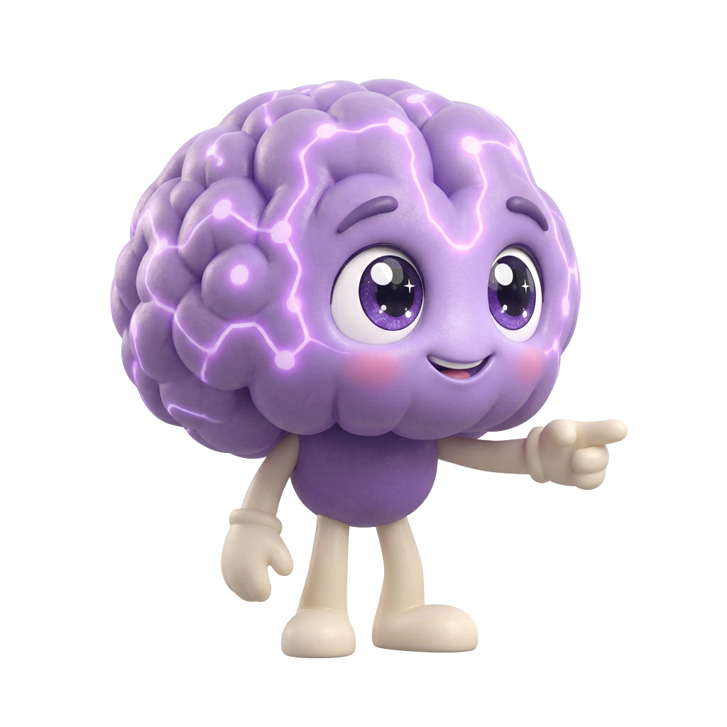 Rebral pointing along a learning pathway.