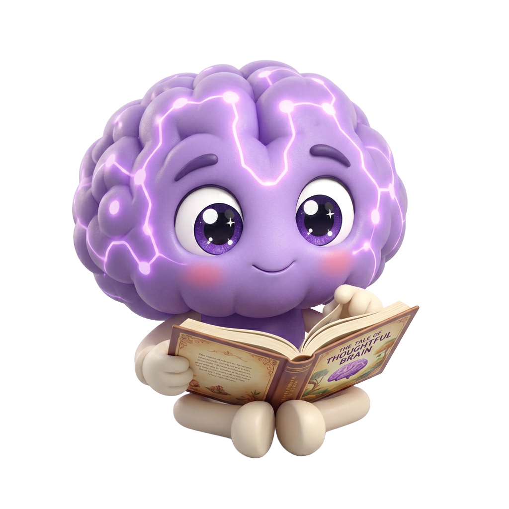 Rebral holding an open book, sharing findings
